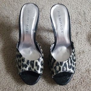 Cheetah print black heels